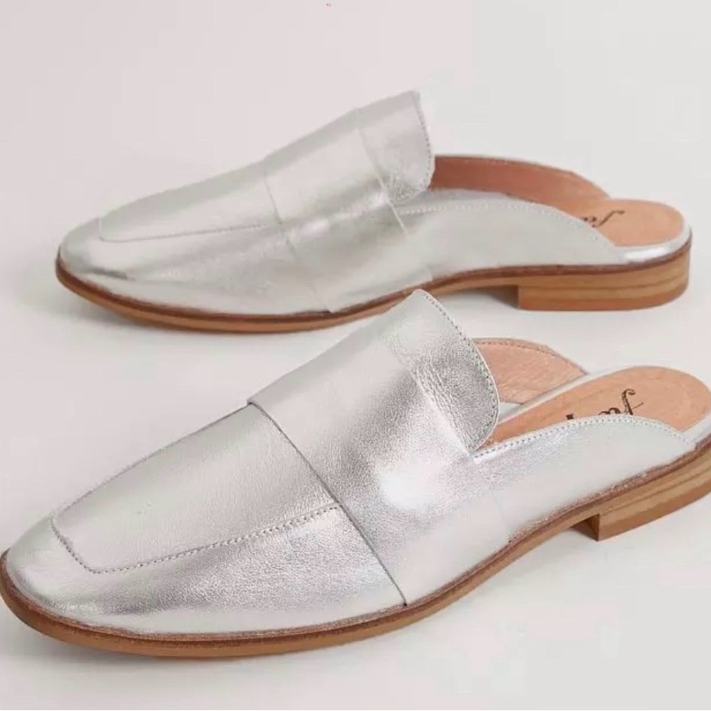 Free‎ People Silver At Ease Loafer Silver Size 37.5